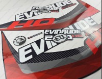 Evinrude 200HP E-tec HO 2011-2014 Graphite Cowl Outboard Decal Kit